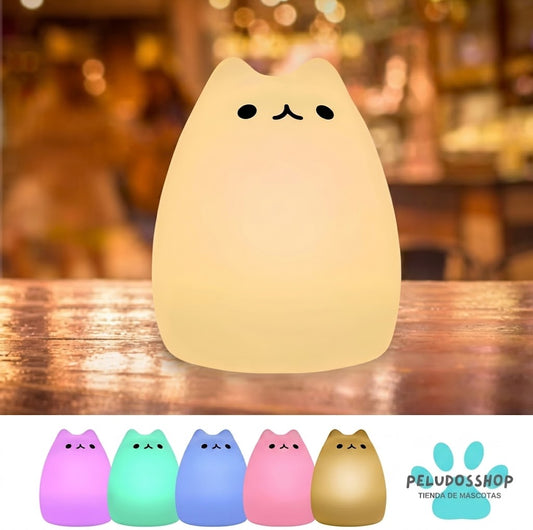 LAMPARA LED GATO DE SILICONA COLORES